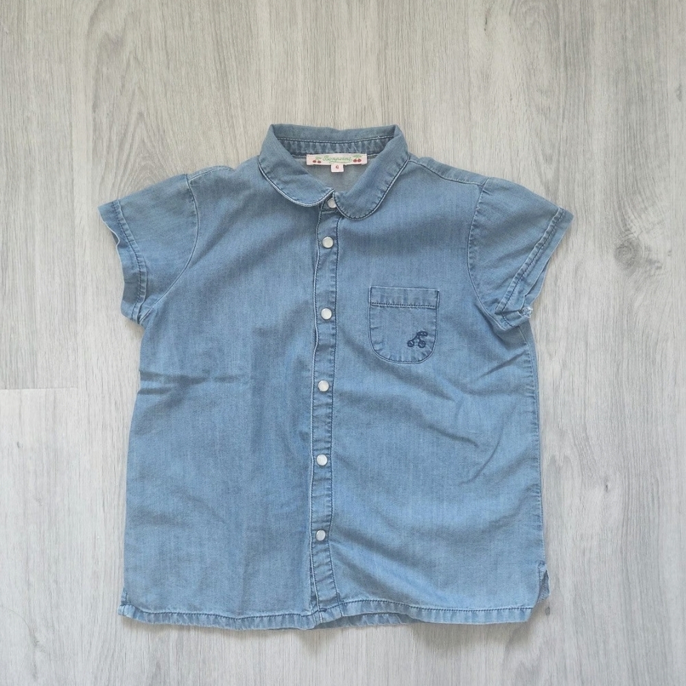 Bonpoint Light Blue Kids Button-Up Shirt
